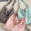 2026 New Korean Suede Crossbody Bag for Women – Large Capacity Shoulder Tote Fashion Commuter Underarm Purse