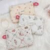 Cartoon Quilted Makeup Bag Mini Cosmetic Pouch Cute Padded Organizer Coin Purse Travel Storage Bag