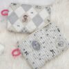 Cartoon Quilted Makeup Bag Mini Cosmetic Pouch Cute Padded Organizer Coin Purse Travel Storage Bag